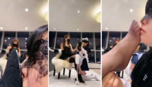 【美美子】母畜-闻靴子舔脏靴子黑丝插嘴-97LZTD-92860