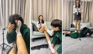 【素人挖掘机】JK皮鞋白袜虐-骑马转胯sp踩踏清理脏鞋赏赐圣水-97LZTD-99050
