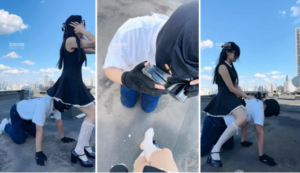 【卡莎女帝】天台调教马奴-97LZTD-450609